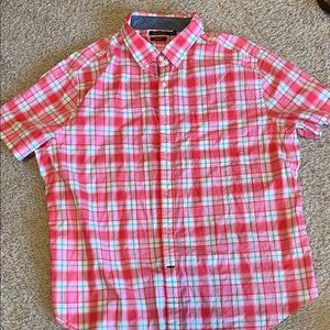 Nautica Men's Coral Plaid Button Down Shirt